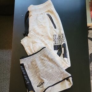 Hard Rock LOT Gray Relaxed Fit Joggers And Shorts